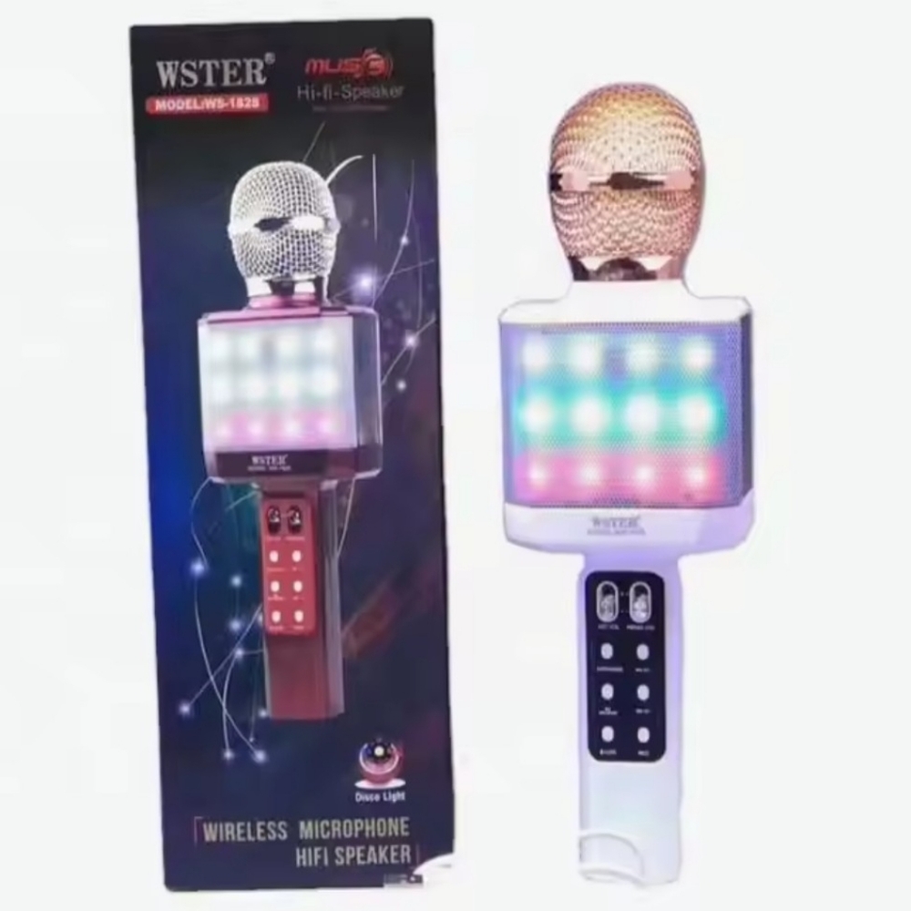 Wireless Karaoke Microphone Bluetooth Brand New in Box White with Rose Hold
